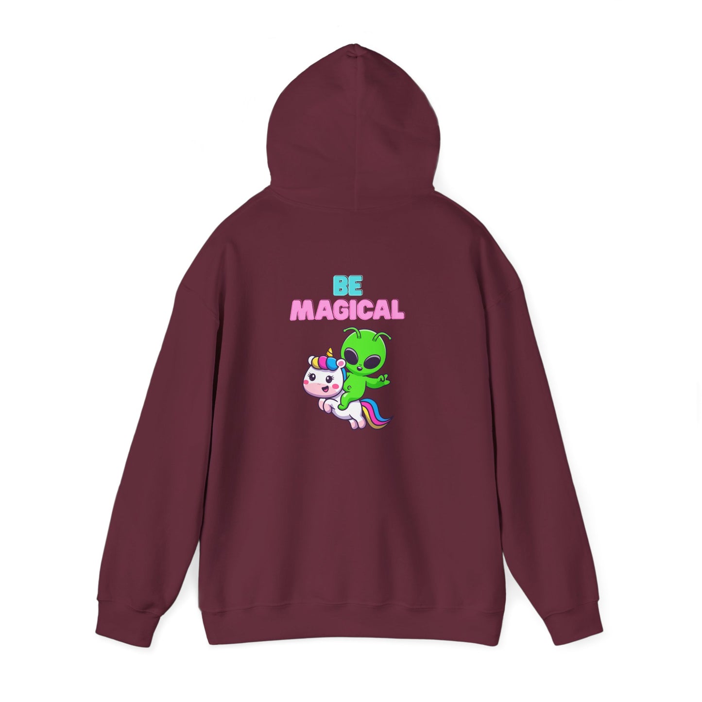 Magical Alien Riding Unicorn Hoodie — Cute Pastel Space Fantasy Sweatshirt