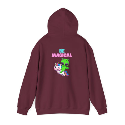 Magical Alien Riding Unicorn Hoodie — Cute Pastel Space Fantasy Sweatshirt