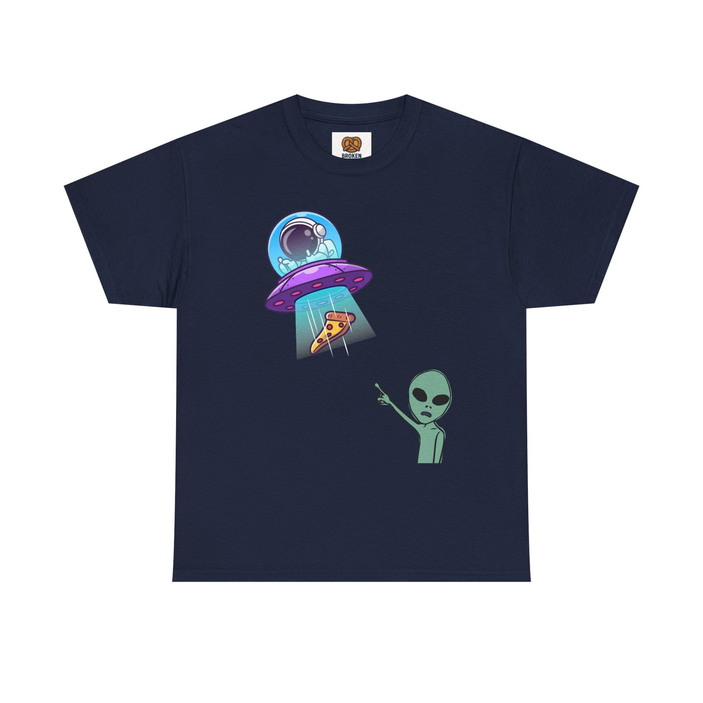 Alien Abduction Pizza T‑Shirt — Funny UFO Graphic Tee