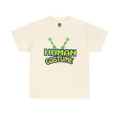 Alien Antenna "Human Costume" T‑Shirt — Funny Sci‑Fi Halloween Tee