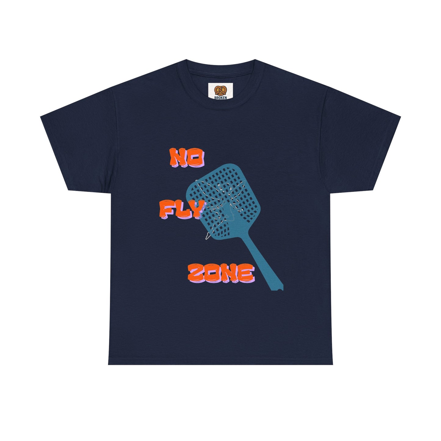 No Fly Zone T‑Shirt — Retro Mosquito Swatter Graphic Tee