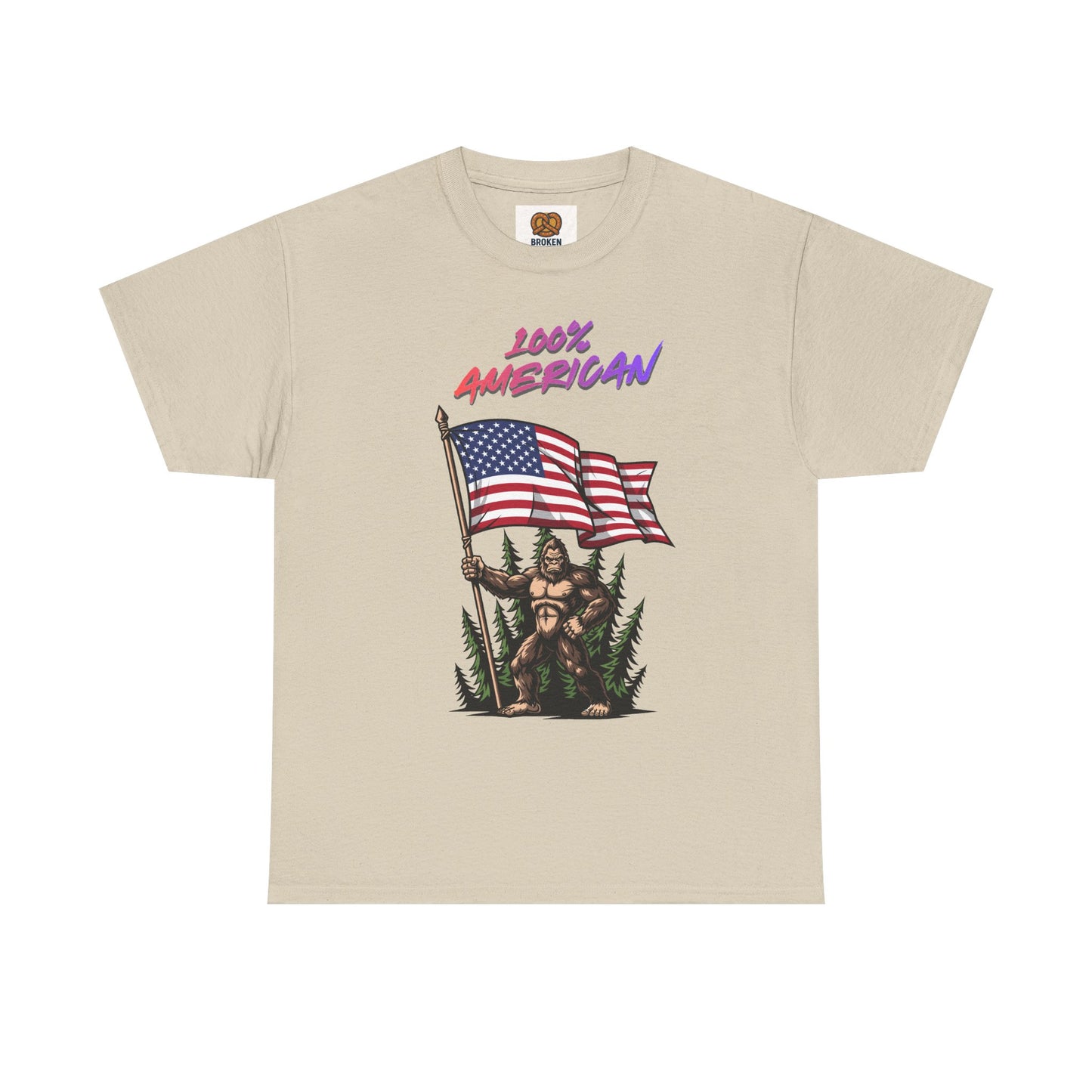 100% American T-Shirt — Retro Patriotic Flag Graphic Tee