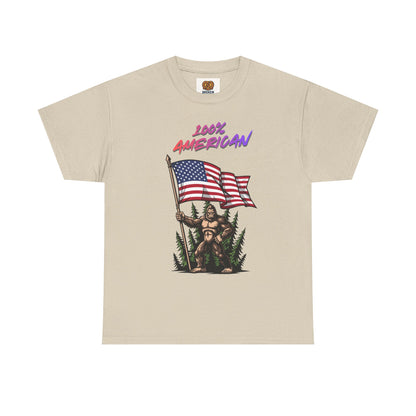 100% American T-Shirt — Retro Patriotic Flag Graphic Tee