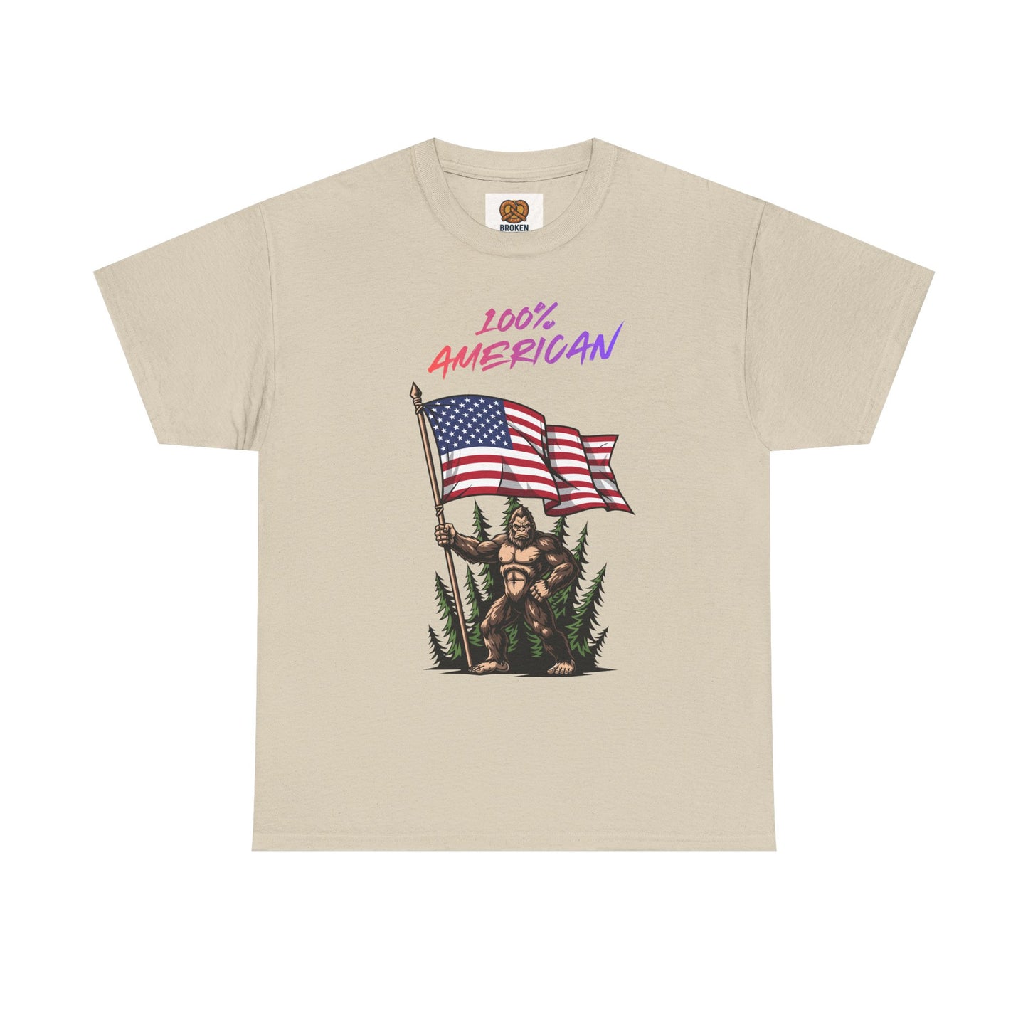 100% American T-Shirt — Retro Patriotic Flag Graphic Tee