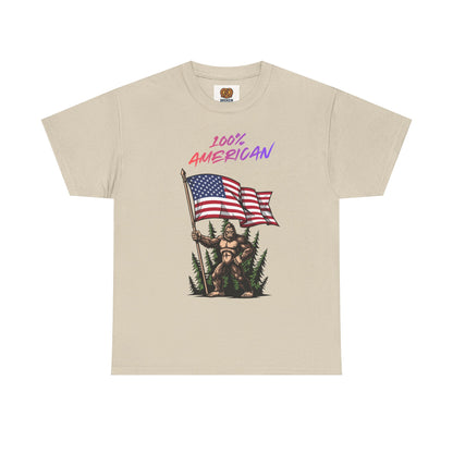 100% American T-Shirt — Retro Patriotic Flag Graphic Tee