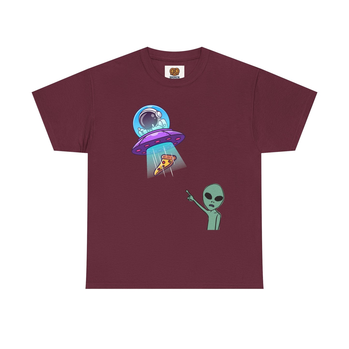 Alien Abduction Pizza T‑Shirt — Funny UFO Graphic Tee