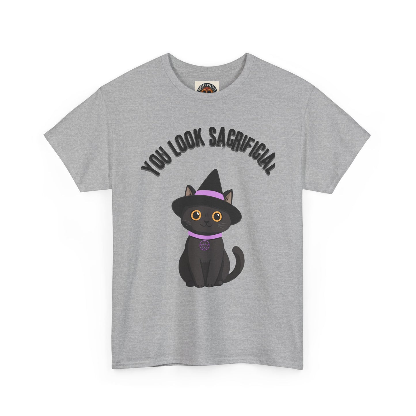 You Look Sacrificial Black Cat Halloween T-Shirt — Cute Witch Cat Tee for Halloween