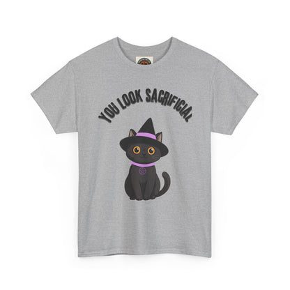 You Look Sacrificial Black Cat Halloween T-Shirt — Cute Witch Cat Tee for Halloween