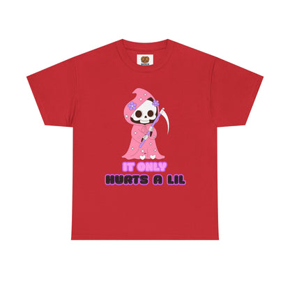 It Only Hurts A Lil Grim Reaper Tee — Cute Goth Skull T-Shirt