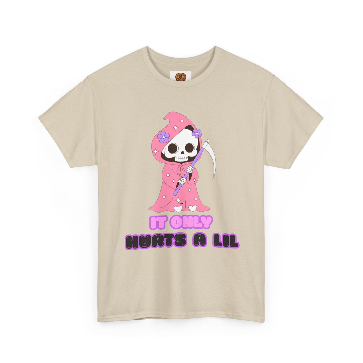 It Only Hurts A Lil Grim Reaper Tee — Cute Goth Skull T-Shirt