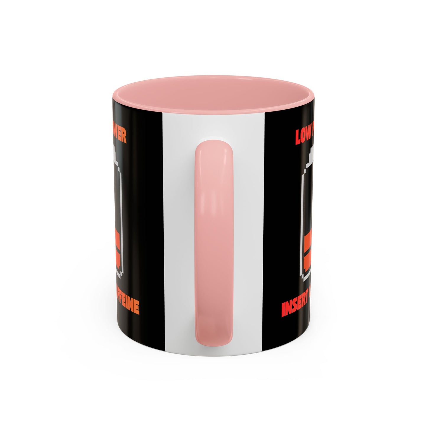 Coffee Mug — "Low Power, Insert Caffeine" Retro Battery Design