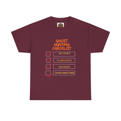 Ghost Hunting Checklist T-Shirt — Paranormal Investigator Tee