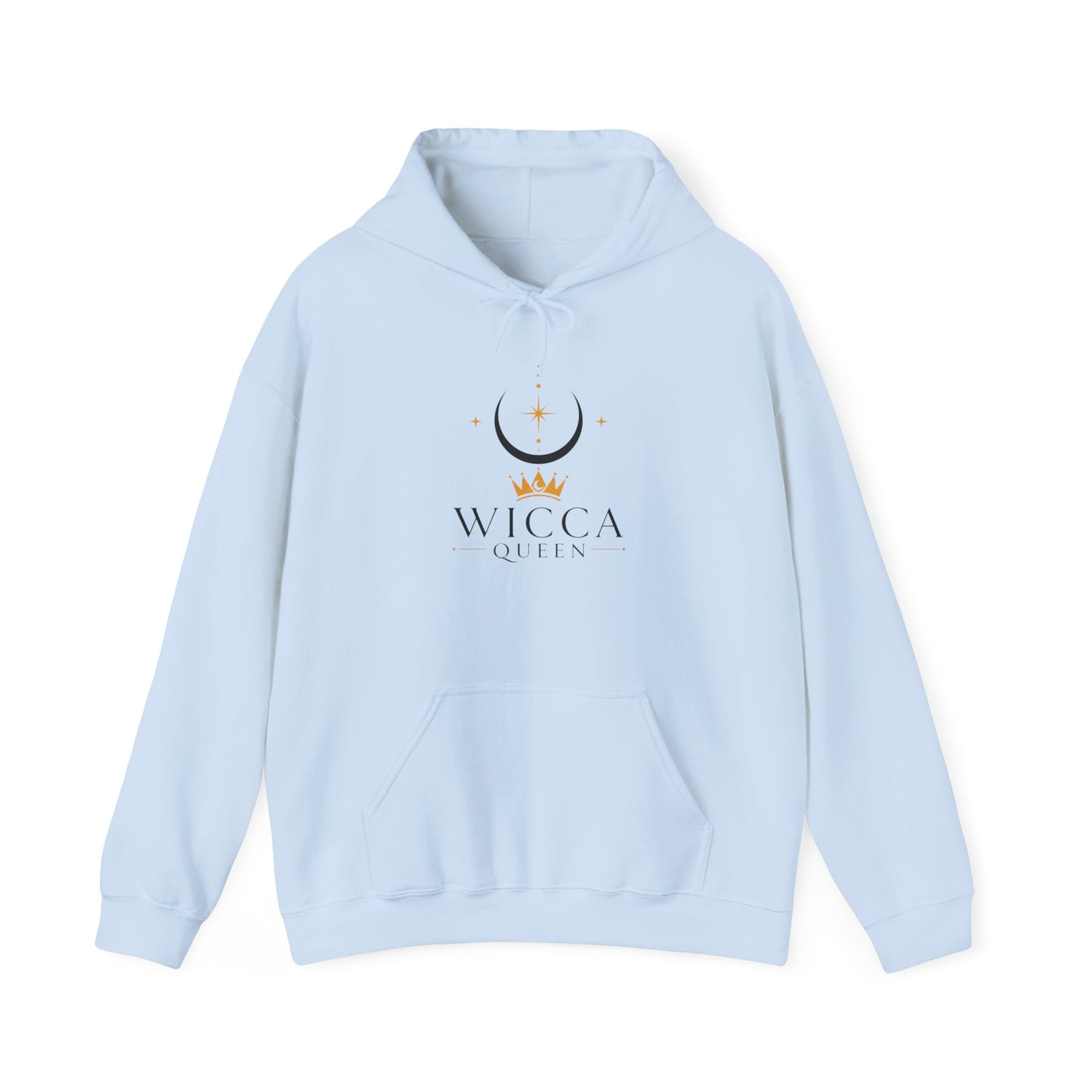 Witchy Cat Hoodie — 'Wicca Queen' Crescent Moon & Black Cat Spiritual Pullover