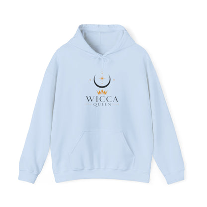 Witchy Cat Hoodie — 'Wicca Queen' Crescent Moon & Black Cat Spiritual Pullover