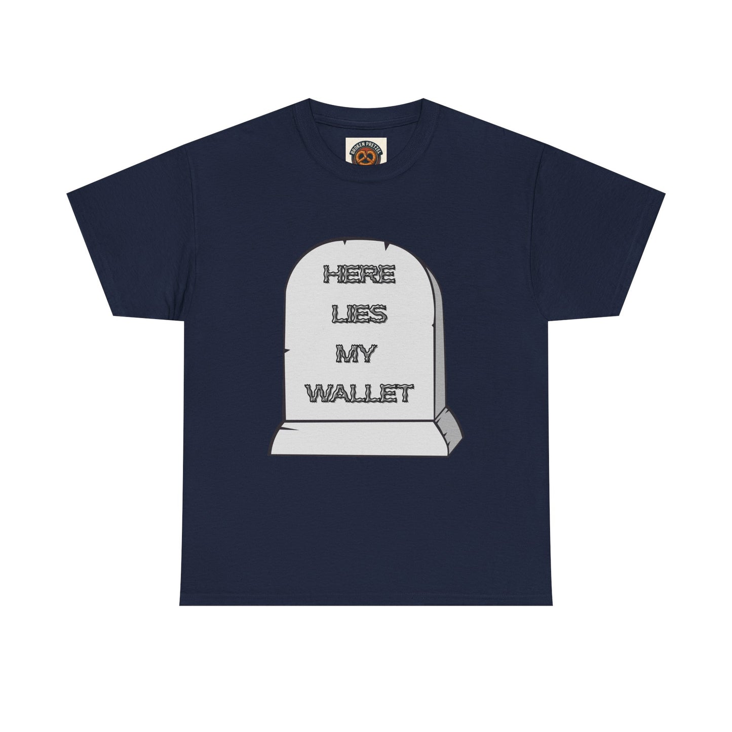 Here Lies My Wallet Tombstone T-Shirt — Funny Grim Reaper Money Joke Tee