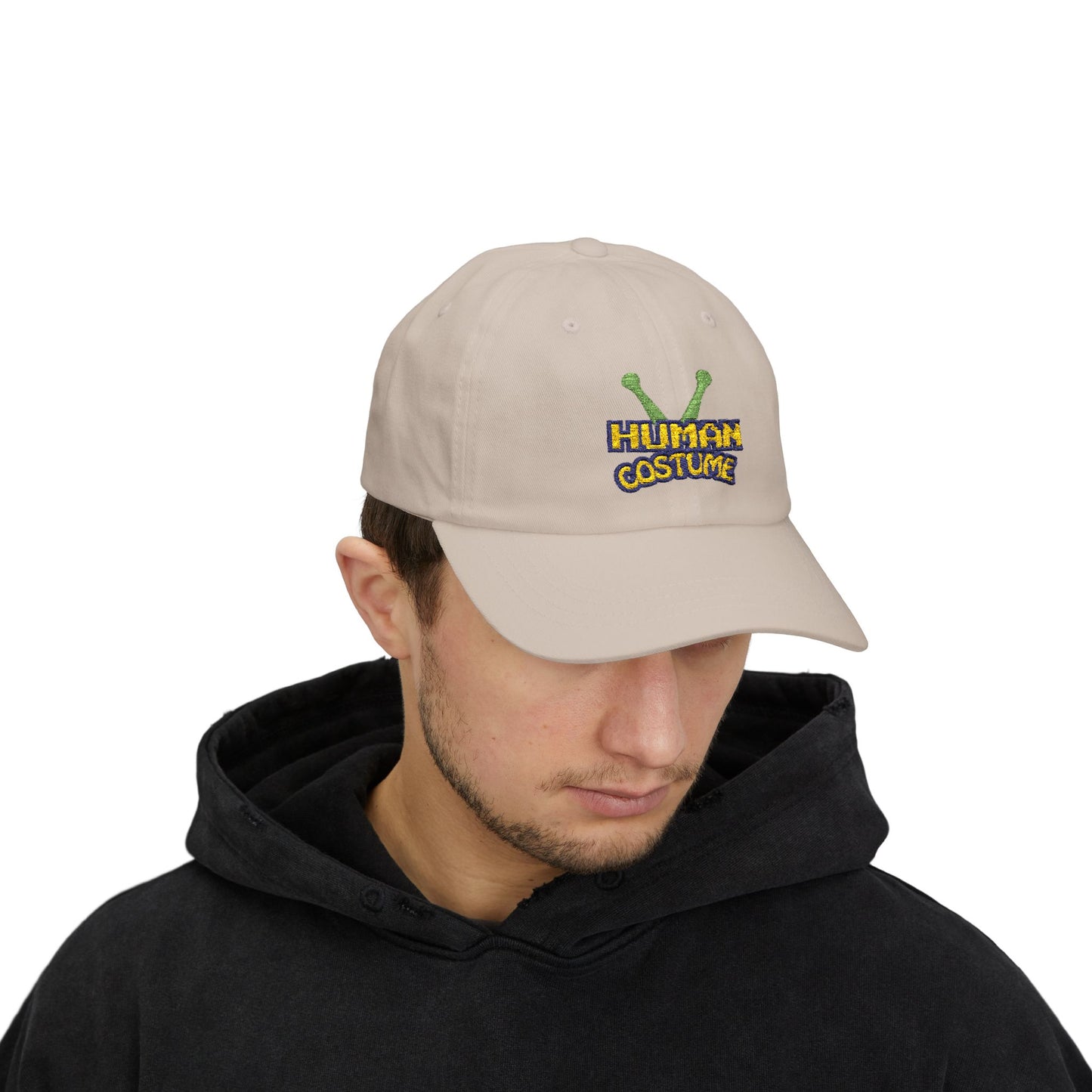 Dad Cap — 'Human Costume' Alien Antenna Embroidered Hat
