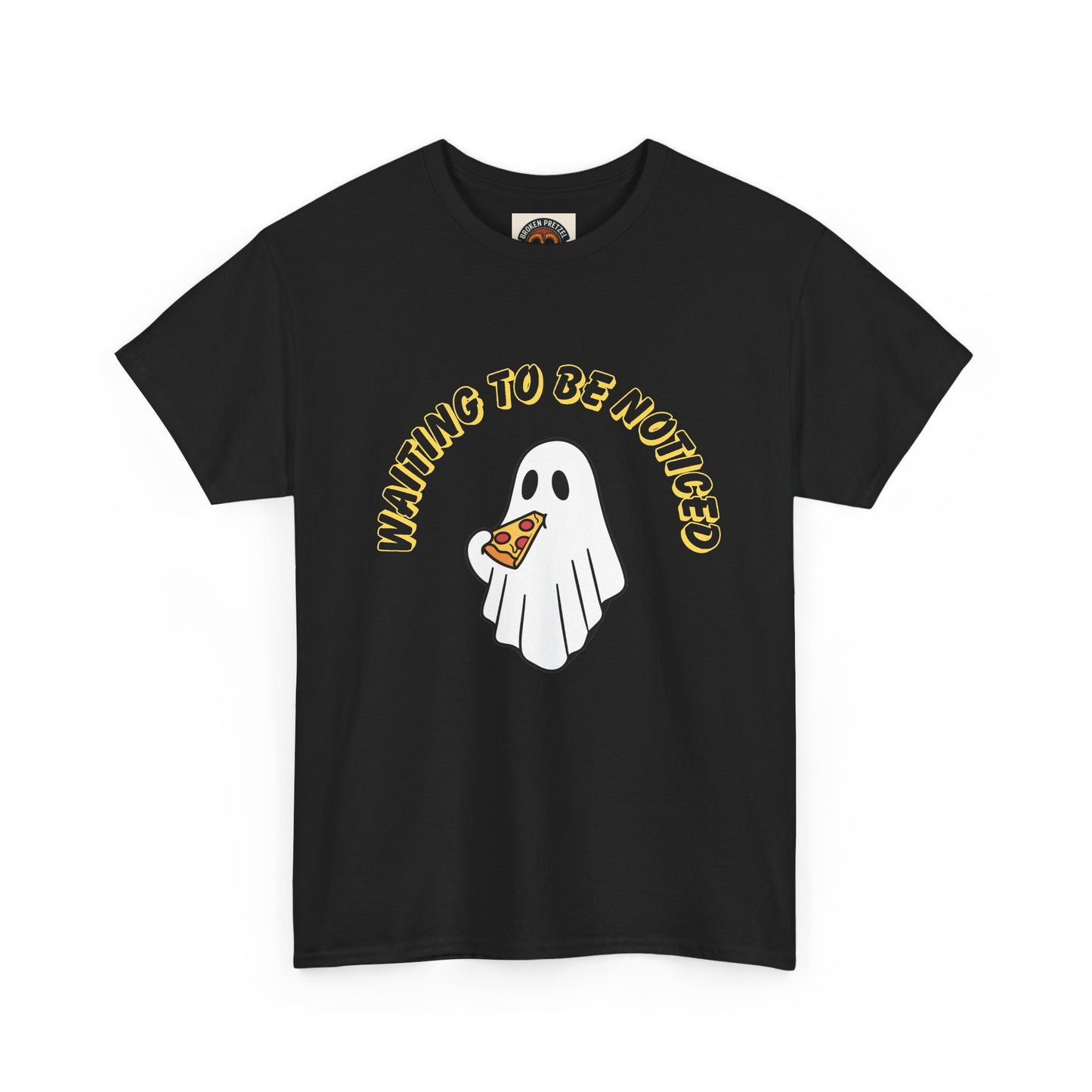 Ghost Holding Pizza "Waiting to Be Noticed" T‑Shirt