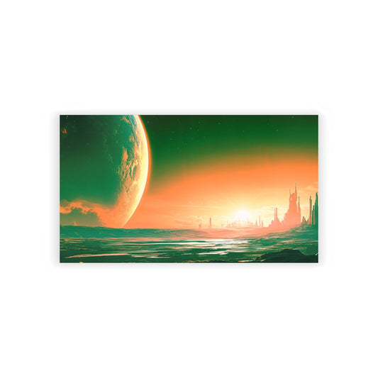Sci‑Fi Landscape Business Cards — Futuristic Planet Sunset Design