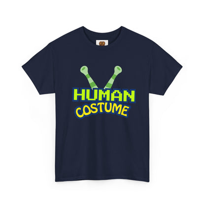 Alien Antenna "Human Costume" T‑Shirt — Funny Sci‑Fi Halloween Tee
