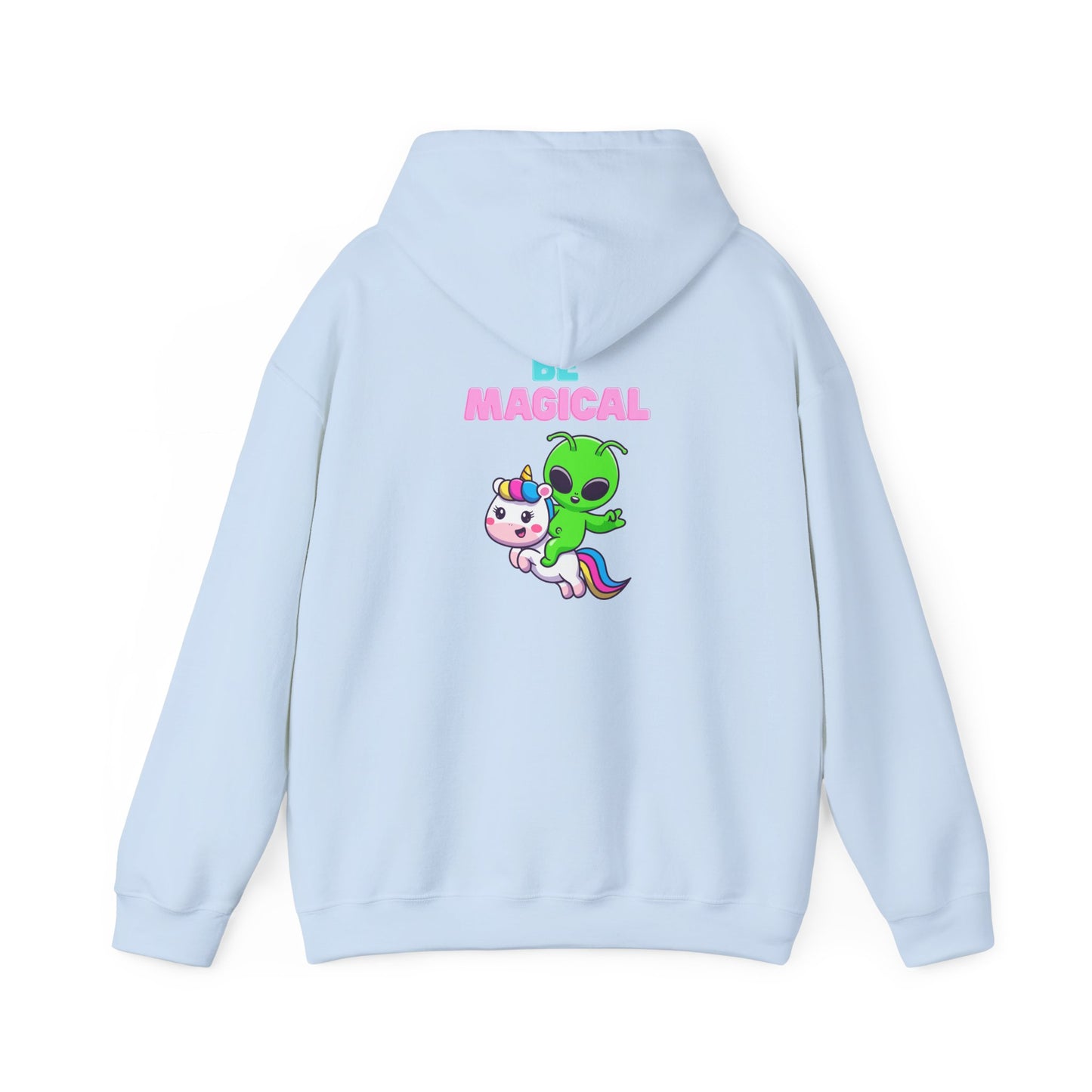 Magical Alien Riding Unicorn Hoodie — Cute Pastel Space Fantasy Sweatshirt