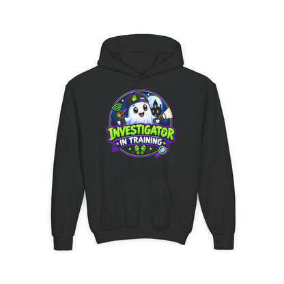 Youth Hoodie — "Investigator in Training" Cute Ghost Detective Kids Pullover