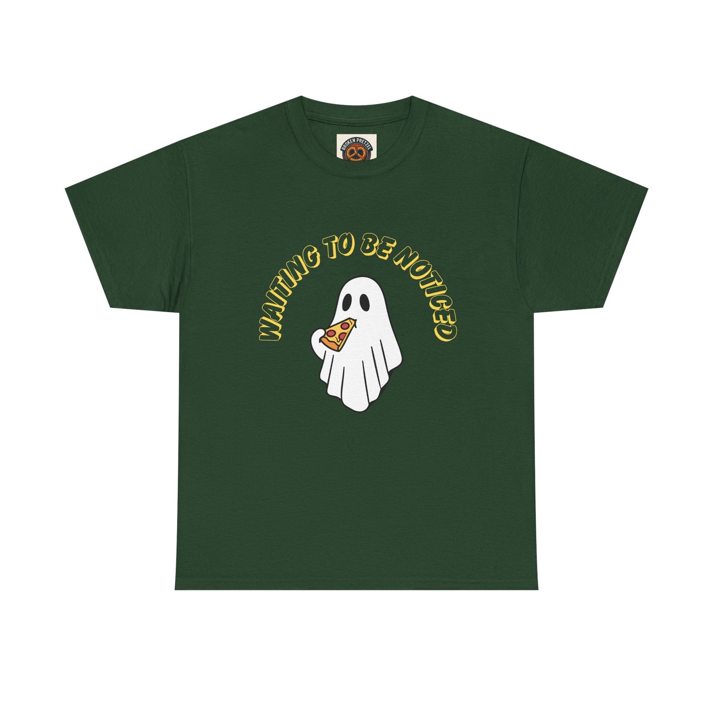 Ghost Holding Pizza "Waiting to Be Noticed" T‑Shirt
