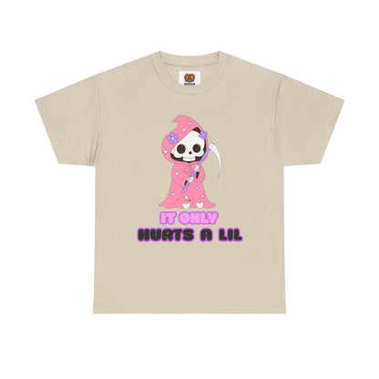 It Only Hurts A Lil Grim Reaper Tee — Cute Goth Skull T-Shirt