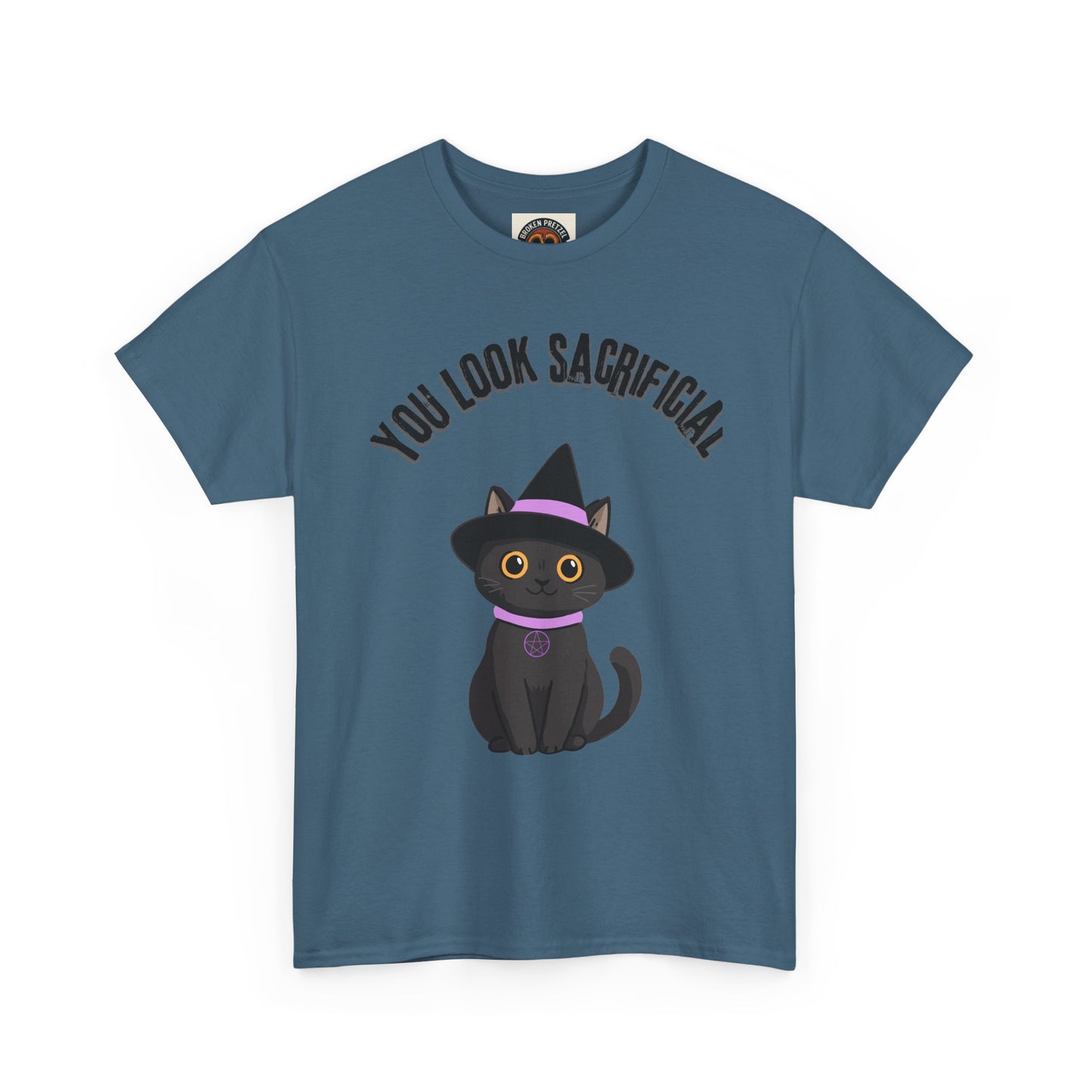 You Look Sacrificial Black Cat Halloween T-Shirt — Cute Witch Cat Tee for Halloween