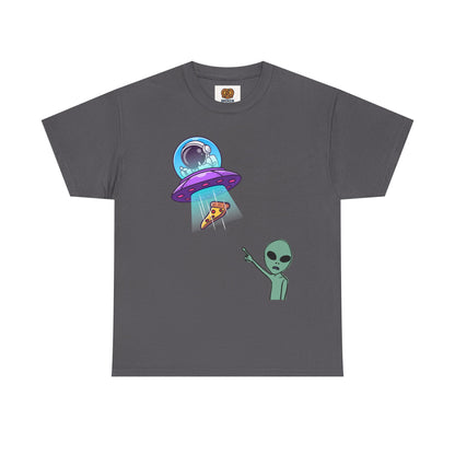Alien Abduction Pizza T‑Shirt — Funny UFO Graphic Tee
