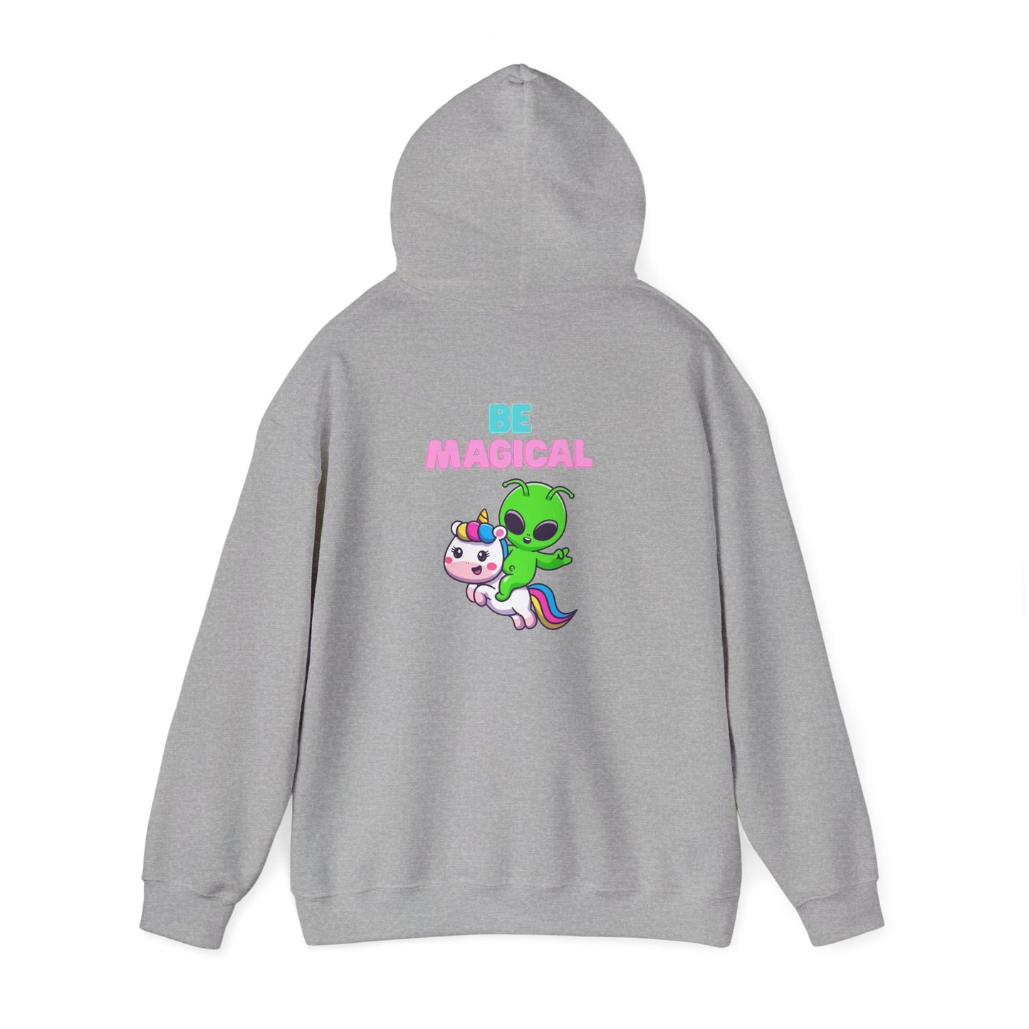 Magical Alien Riding Unicorn Hoodie — Cute Pastel Space Fantasy Sweatshirt