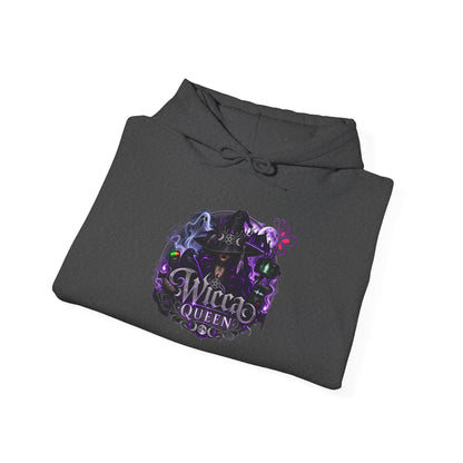 Witchy Black Hoodie - "Wicca Queen" Gothic Witch Cat Pullover