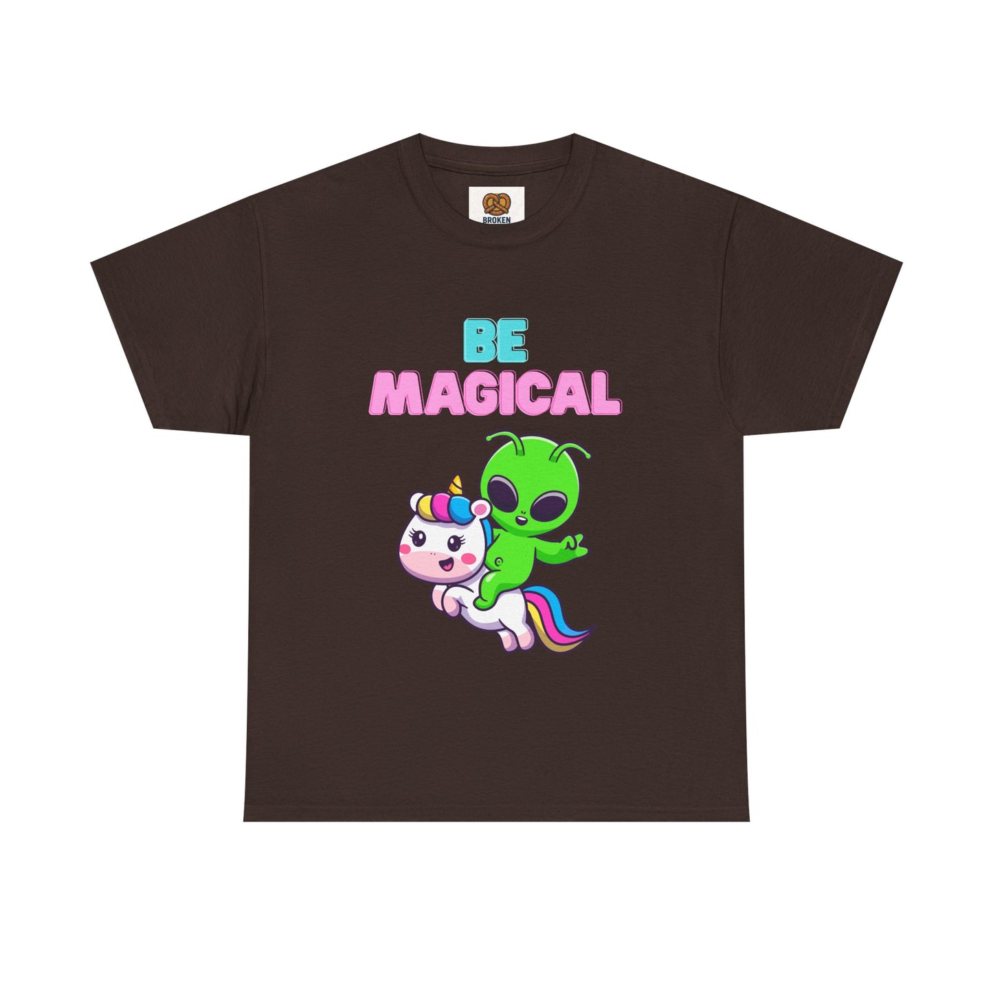 Be Magical Alien Riding Unicorn T-Shirt — Cute Kawaii Graphic Tee