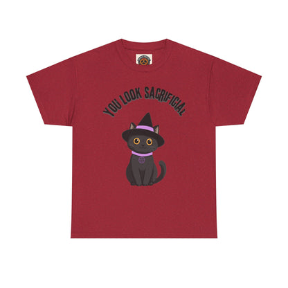 You Look Sacrificial Black Cat Halloween T-Shirt — Cute Witch Cat Tee for Halloween