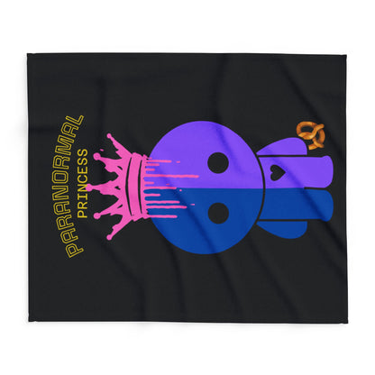 Paranormal Princess Arctic Fleece Blanket — Cute Goth Ghost Crown Throw