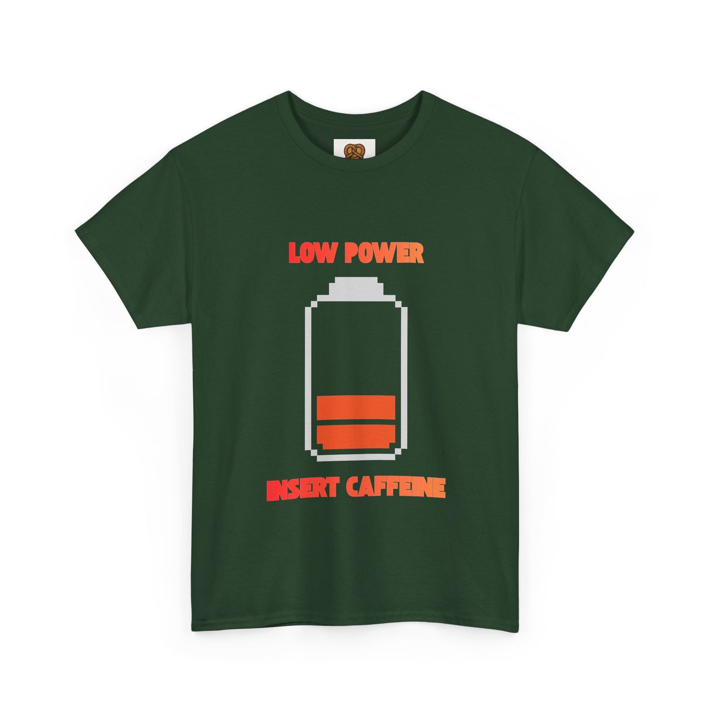 Low Power Insert Caffeine T‑Shirt — Funny Retro Battery Coffee Tee