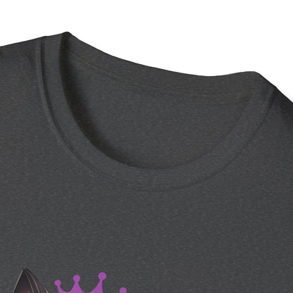 Wicca Queen T-Shirt — Black Cat with Crown & Crescent Moon Pagan Tee