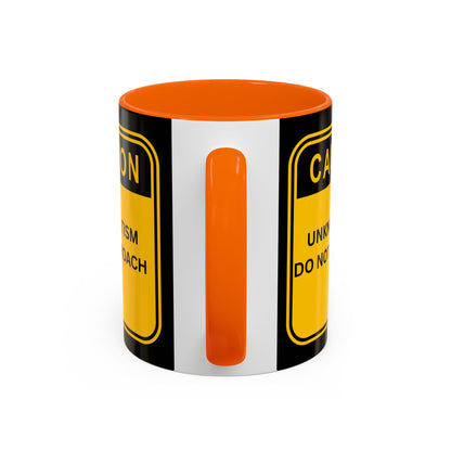Coffee Mug — “Caution: Unknown Tism Do Not Approach” Yellow Warning Design (11/15oz)