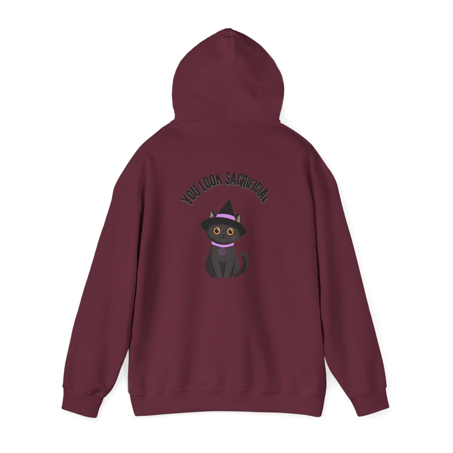 Witch Cat Hoodie – "You Look Purrrfect" Cute Black Cat Halloween Sweatshirt