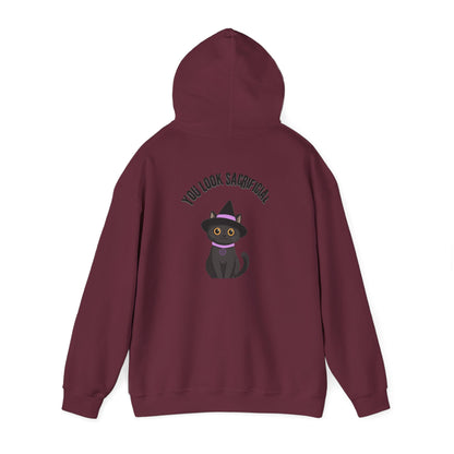 Witch Cat Hoodie – "You Look Purrrfect" Cute Black Cat Halloween Sweatshirt