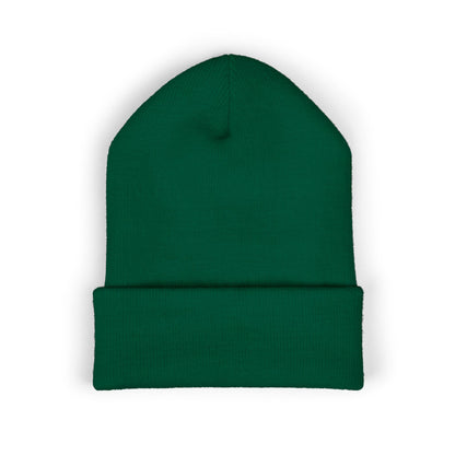 Paratees Embroidered Cuffed Beanie — Minimal Winter Knit Hat