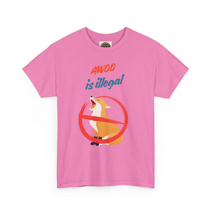 Graphic Tee — "Awoo Is Illegal" Corgi Protest Shirt