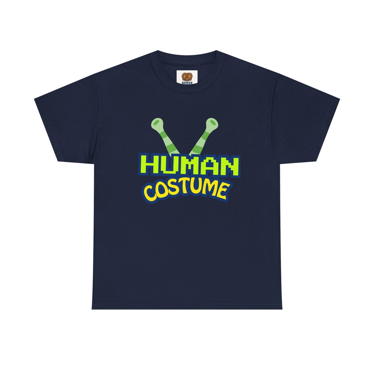 Alien Antenna "Human Costume" T‑Shirt — Funny Sci‑Fi Halloween Tee