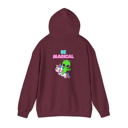 Magical Alien Riding Unicorn Hoodie — Cute Pastel Space Fantasy Sweatshirt