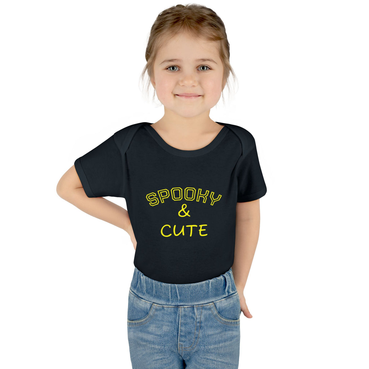 Infant Bodysuit - "Spooky & Cute" Halloween Baby Onesie (Orange)