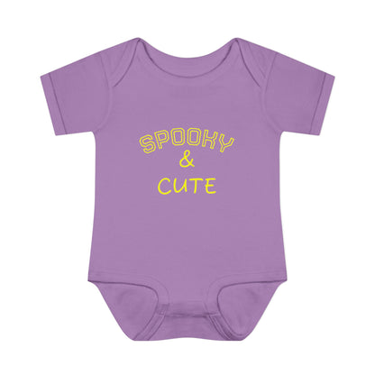 Infant Bodysuit - "Spooky & Cute" Halloween Baby Onesie (Orange)