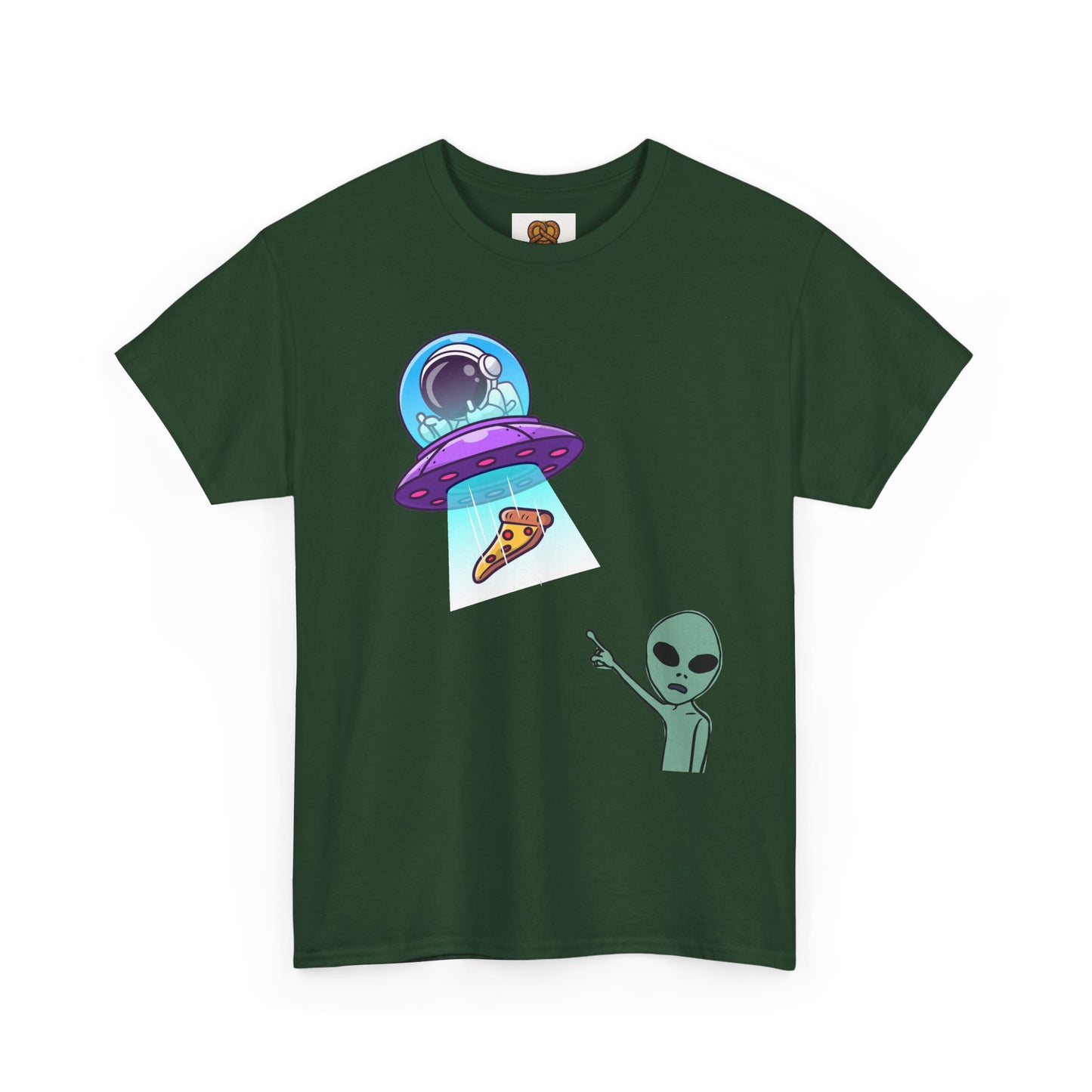 Alien Abduction Pizza T‑Shirt — Funny UFO Graphic Tee