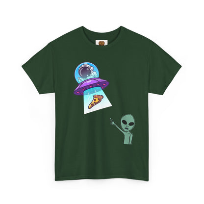 Alien Abduction Pizza T‑Shirt — Funny UFO Graphic Tee