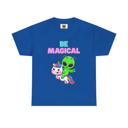 Be Magical Alien Riding Unicorn T-Shirt — Cute Kawaii Graphic Tee