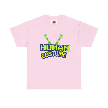 Alien Antenna "Human Costume" T‑Shirt — Funny Sci‑Fi Halloween Tee