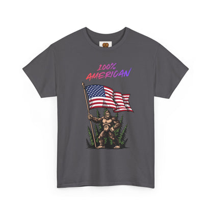 100% American T-Shirt — Retro Patriotic Flag Graphic Tee